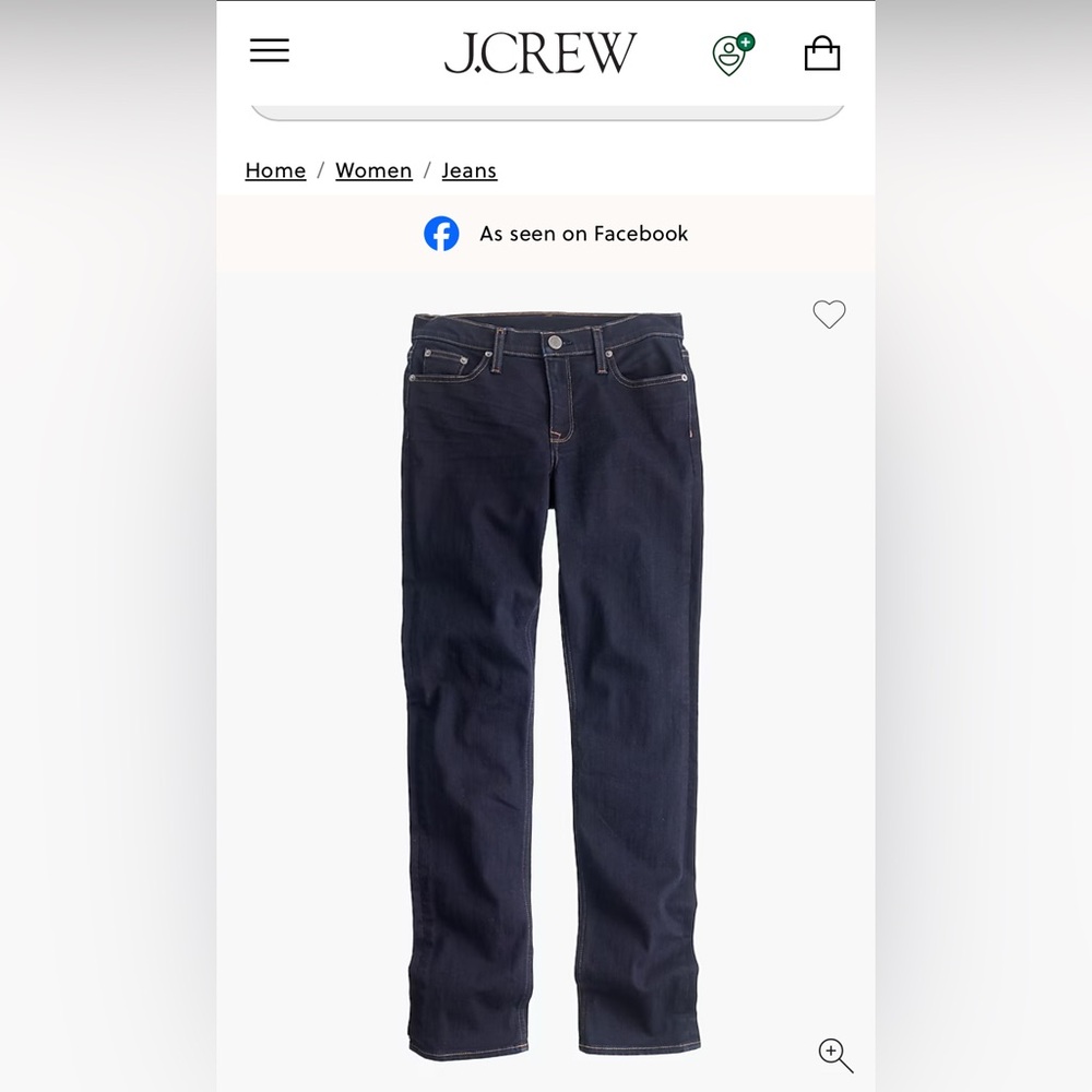 J. Crew Matchstick‎ Womens Dark Blue Denim Jeans Size 28 Short